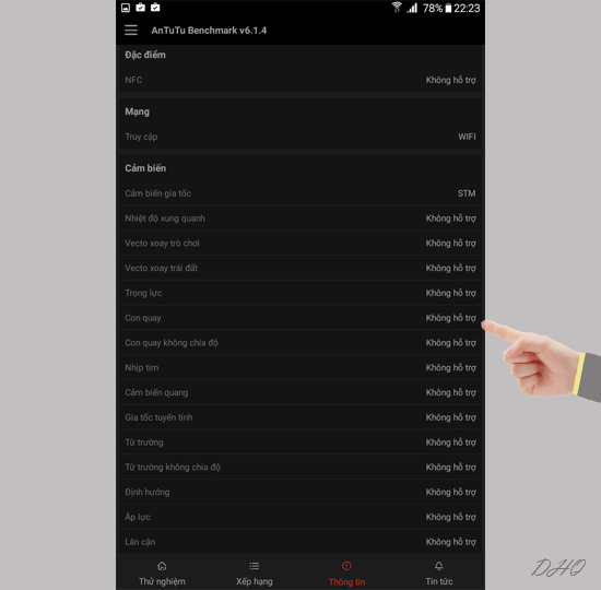 Th&ocirc;ng tin cảm biến